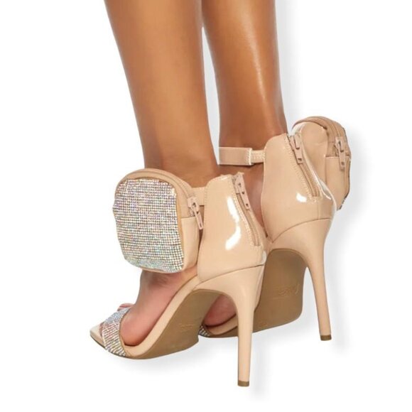 ROUGE HELIUM EVERMORE Women's High Stiletto Heel Square Toe Sandals - Picture 3 of 6